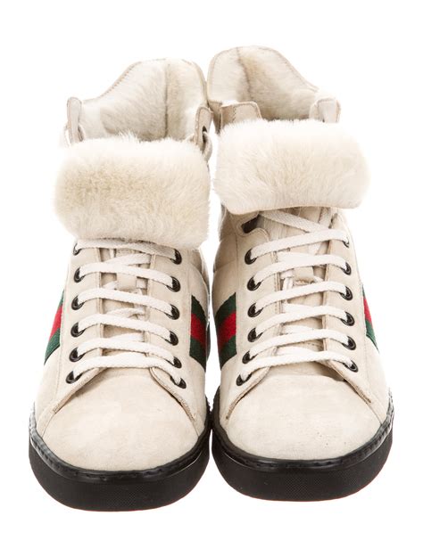 gucci sneakers fur|Gucci tan sneakers.